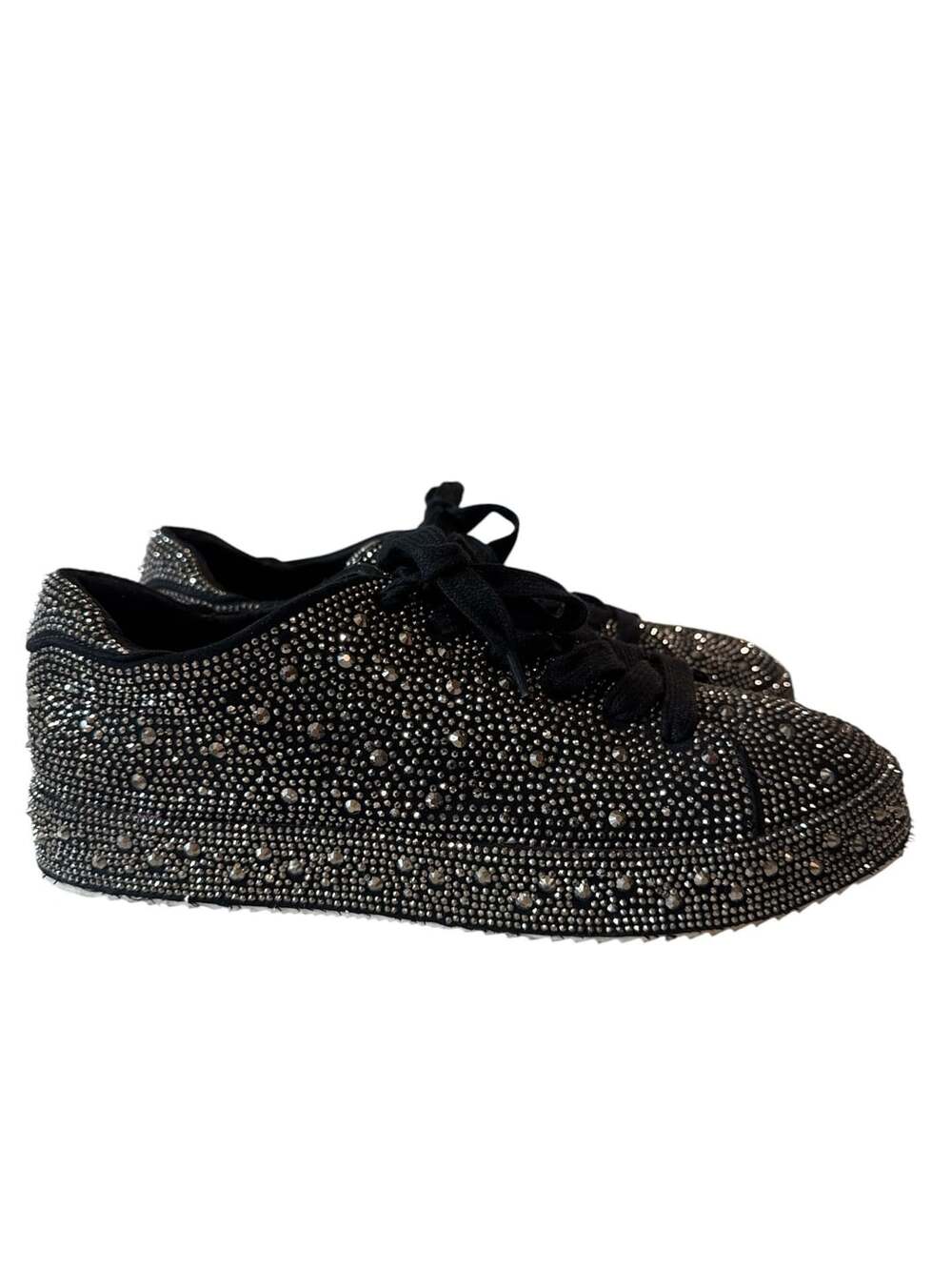 INC International Concepts Lola Black  Rhinestone Studded Platform Sneakers